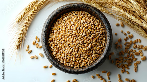 Wheat Grains in a Bowl with...