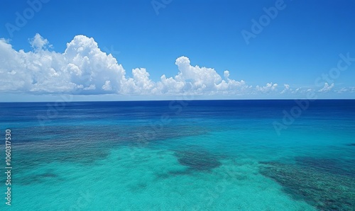 Ocean seen from a high vantage point photo