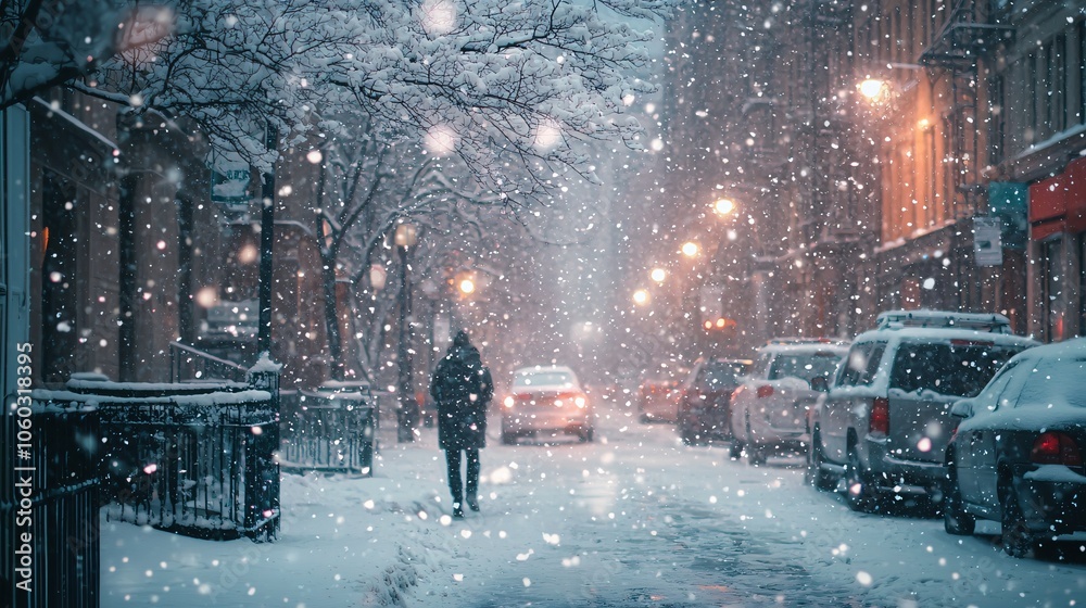 A serene winter scene envelops the streets in a soft layer of pristine snow, turning the ordinary into a magical landscape. A serene winter scene envelops the streets in a soft layer of pristine snow, turning the ordinary into a magical landscape.