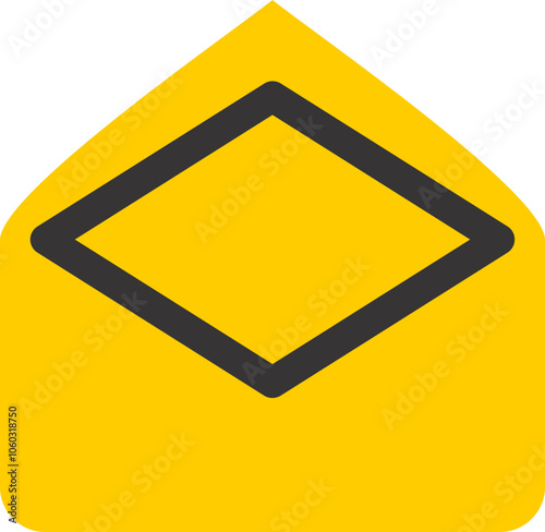 letter envelop icon yellow and black 