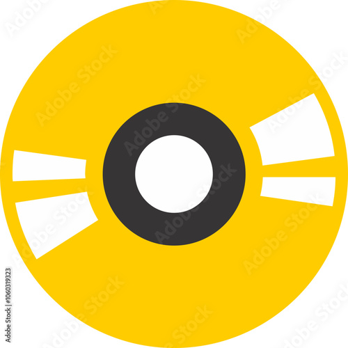 disk symbol with red black and yellow colour