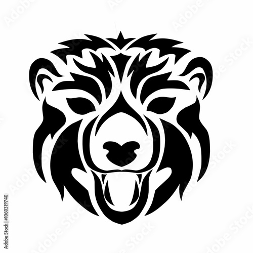 illustration vector graphic of tribal art design bear head tattoo