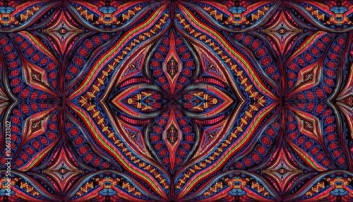 Intricate Kaleidoscope Pattern: Vibrant, symmetrical, and captivating, this mesmerizing pattern evokes a sense of wonder and artistic depth.