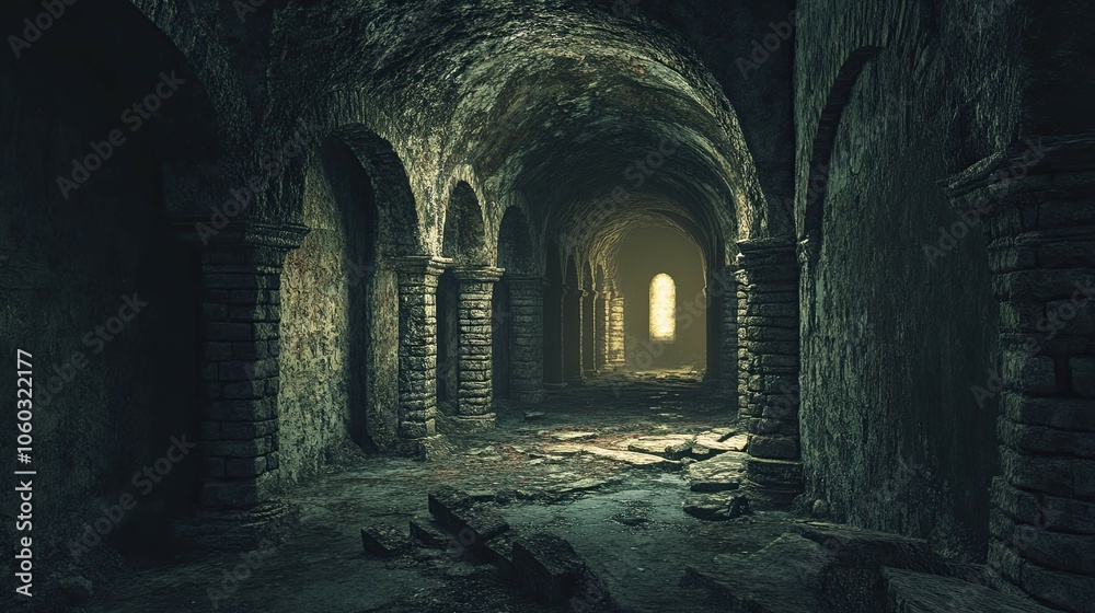 Obraz premium Ancient Ruins with Hidden Horrors interior