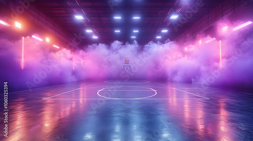 Neon Lights Basketball Cour...