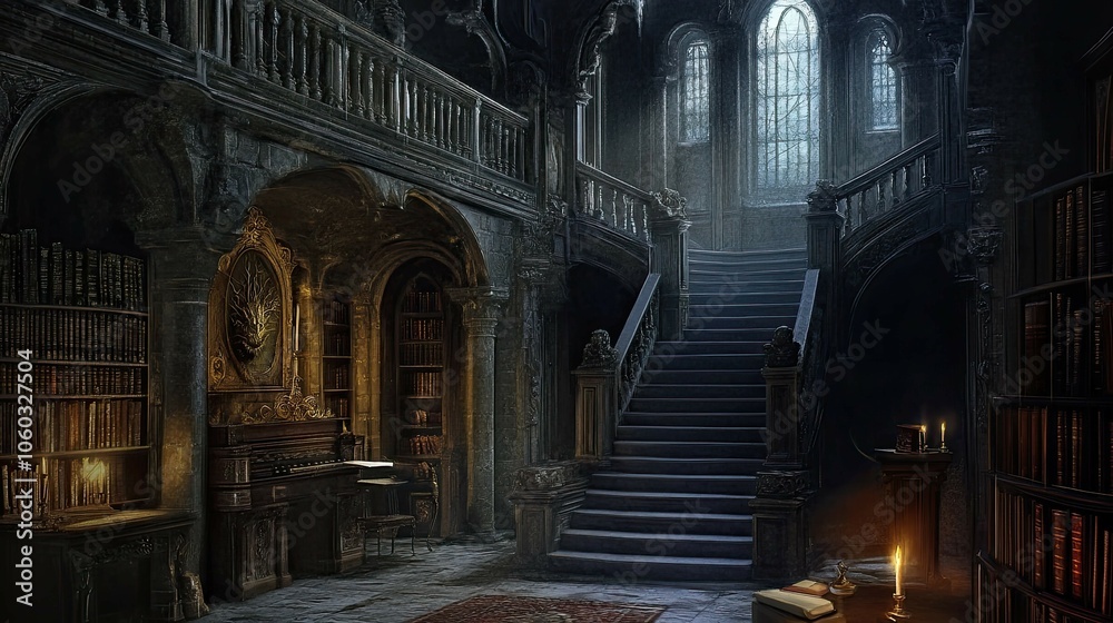 Fototapeta premium Haunted Castle Mountain interior 