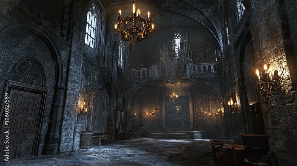 Obraz premium Haunted Castle Mountain interior