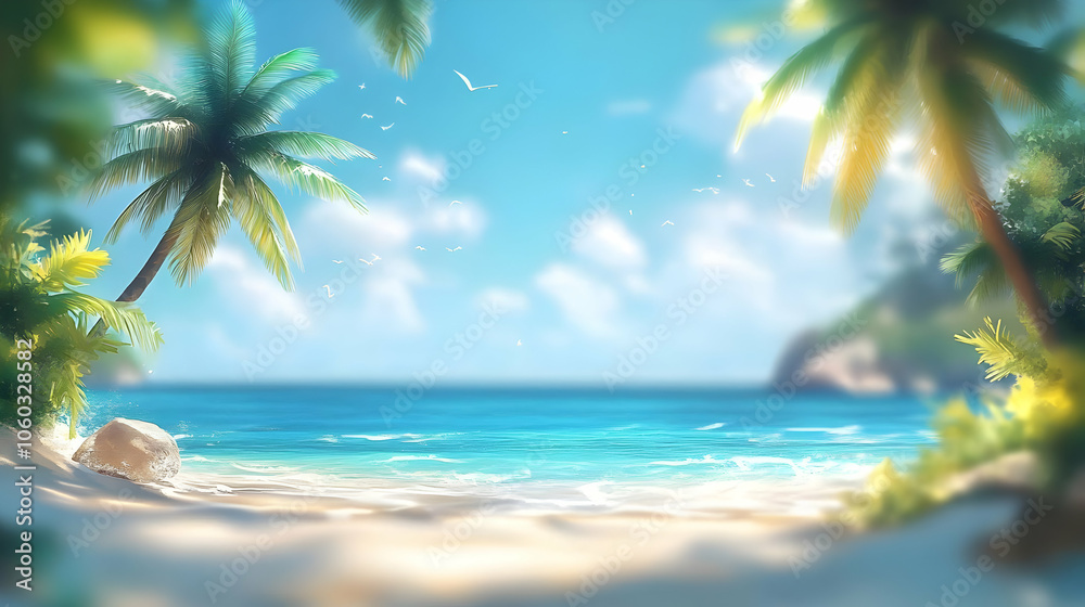 Obraz premium Tropical Beach Illustration