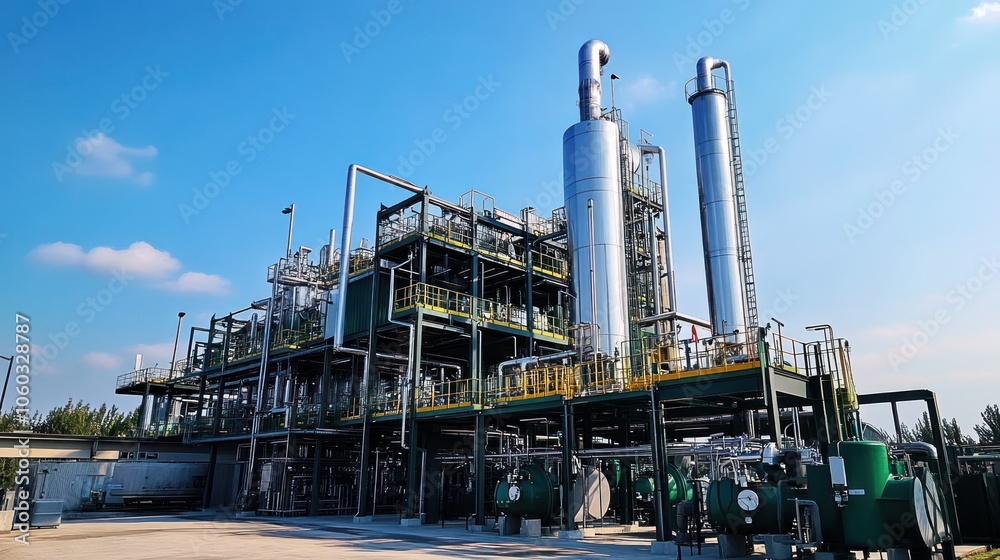 Modern biodiesel plant using eco-friendly technologies, clean and efficient fuel processing