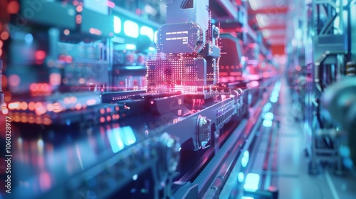 A highly intricate assembly line where 5Gpowered sensors gather data and send it to AI systems enabling onthespot decision making and minimal human intervention.