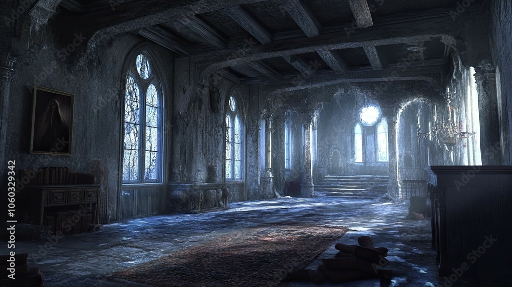 Obraz premium Haunted Castle Mountain interior 