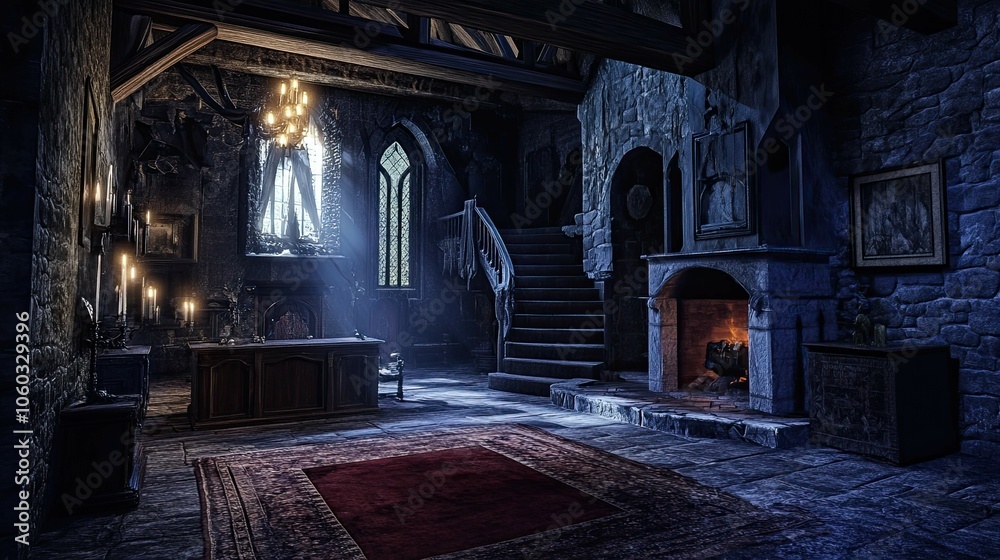 Obraz premium Haunted Castle Mountain interior 