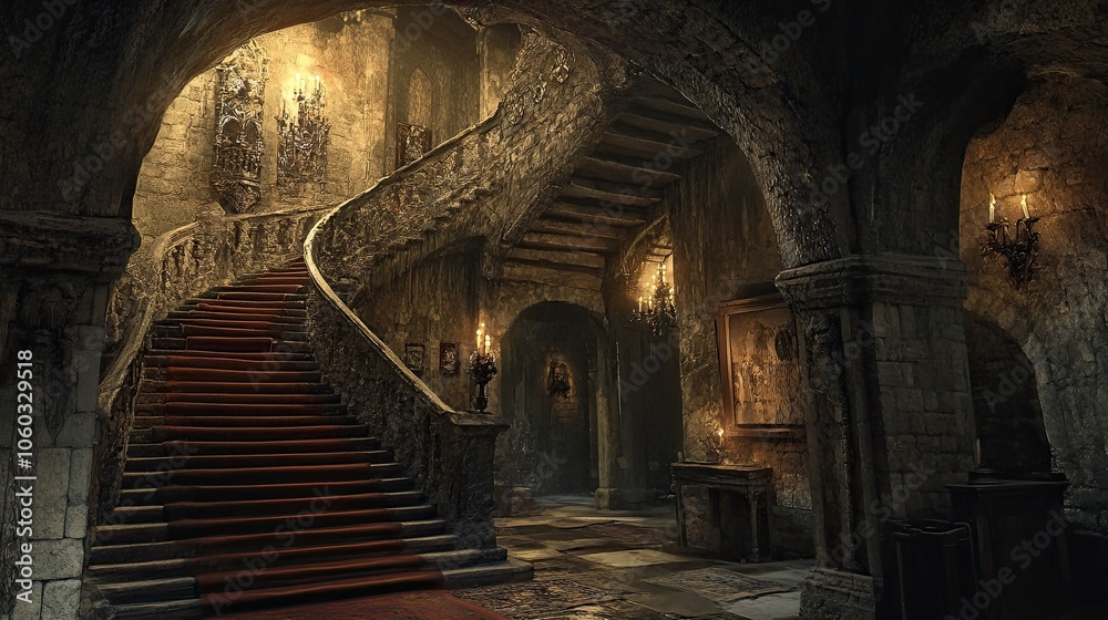 Fototapeta premium Haunted Castle Mountain interior