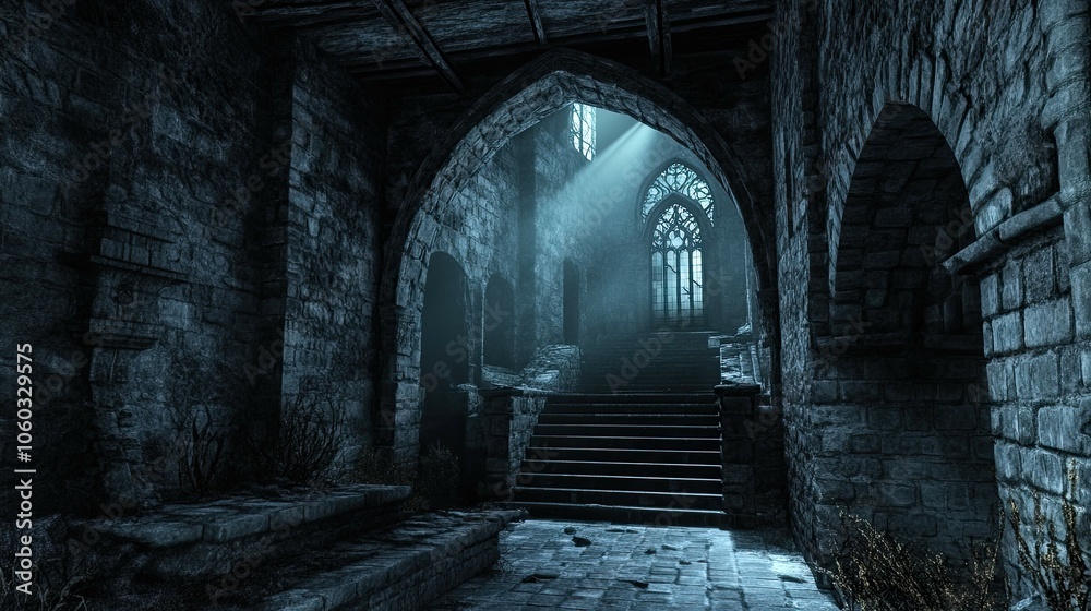 Obraz premium Haunted Castle Mountain interior 