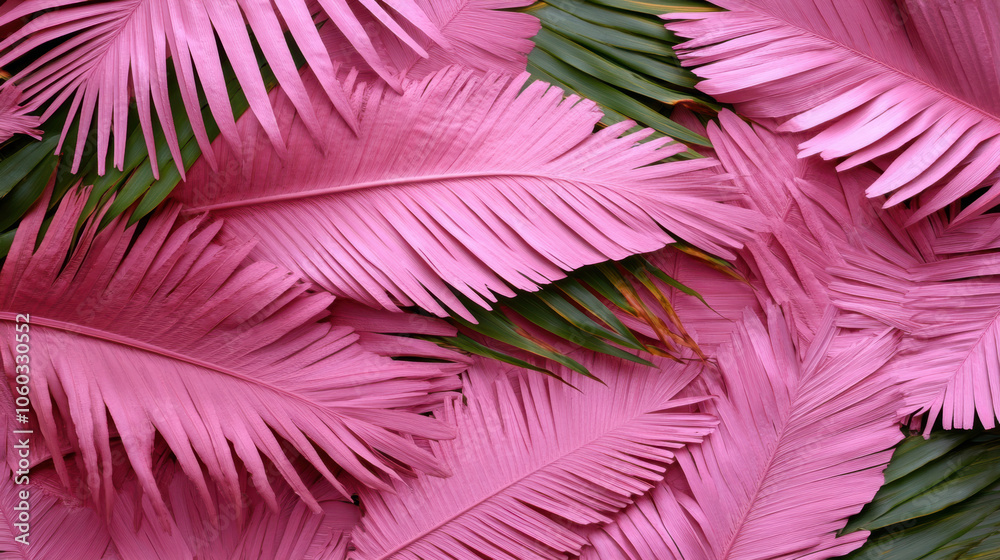 Fototapeta premium Pink and green leaves with pink stems
