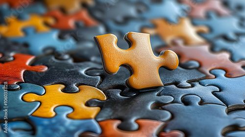 Single Puzzle Piece on a Pu...