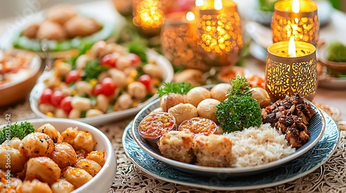 A Festive Table Spread with a Variety of Dishes