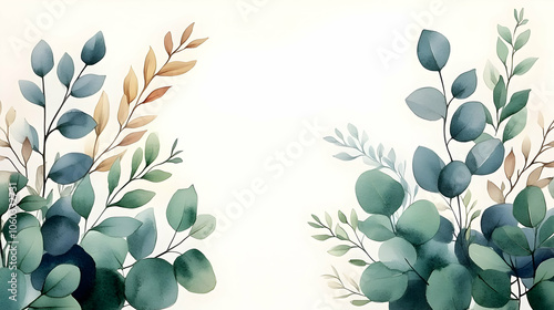 Watercolor Eucalyptus Leave...