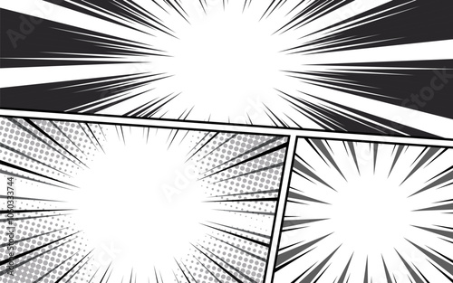 Comic book template. frames for dialogue, communication boxes of various shapes