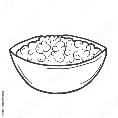 Cottage cheese, dairy product sketch, milk food vector illustration.