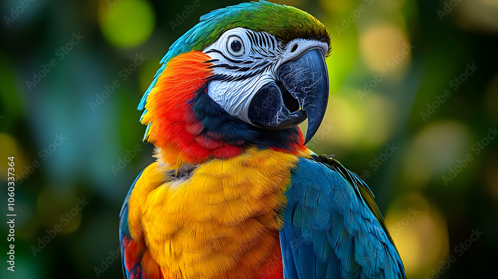 Obraz premium Colorful Macaw Parrot Close Up Photo
