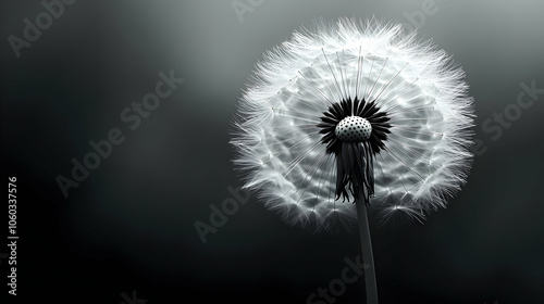 Black and White Dandelion P...