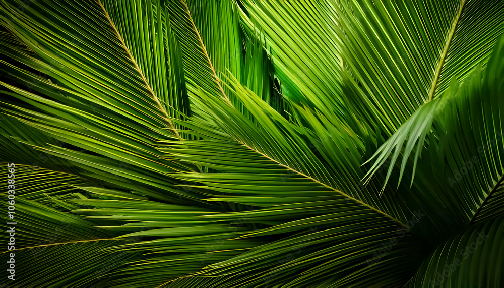 Obraz premium Tropical green palm leaf