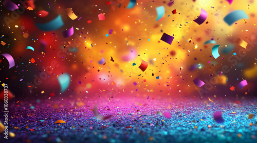 Colorful Confetti Falling o...