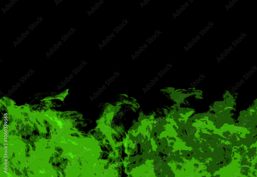 Green paint brushes background on black Green paint brushes background on black