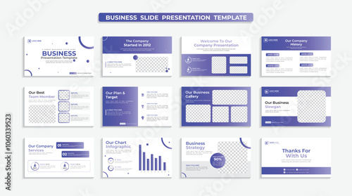 Creative business presentation slides template design set