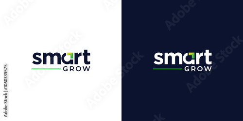 Modern Smart Grow Wordmark Logo. Abstract Arrow Up Shape In letter A. Start Up Logo, Icon, Symbol, Vector, Design inspiration.