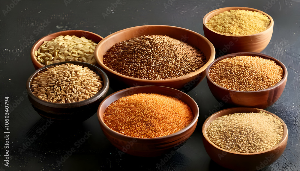 Unique grain bowls featuring ancient grains. Unique grain bowls featuring ancient grains.