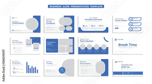 Creative business presentation slides template design set