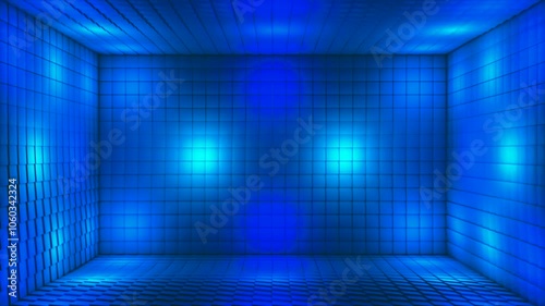 Broadcast Pulsating Hi-Tech Illuminated Cubes Room Stage, Multi Color, Events, 3D, Loopable, 4K