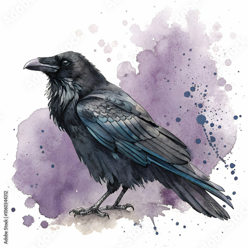 A detailed raven design perfect for stickers decorations and gothic themed artwork photo