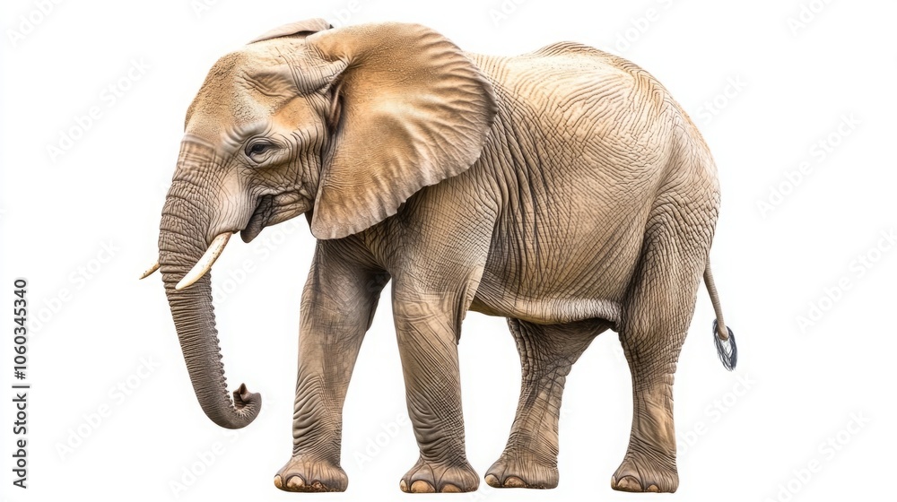 Obraz premium Elephant Isolated on White Background