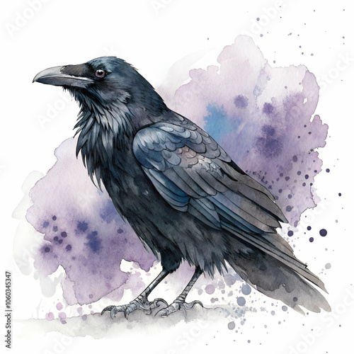 A detailed raven design perfect for stickers decorations and gothic themed artwork photo