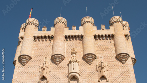 Towers of the Alcazar castle of Segovia (Spain)