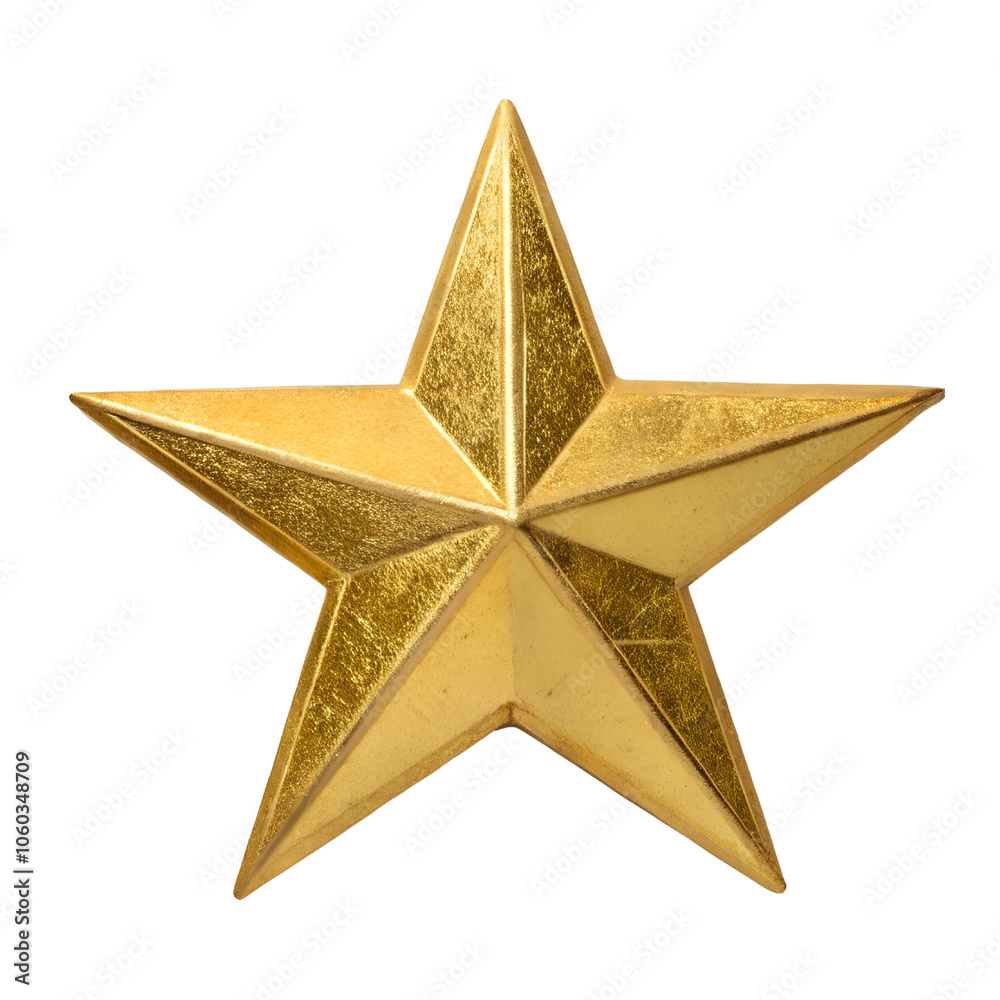 Three-Dimensional Gold Star Graphic on transparent background cutout, PNG file, Cutout file Three-Dimensional Gold Star Graphic on transparent background cutout, PNG file, Cutout file