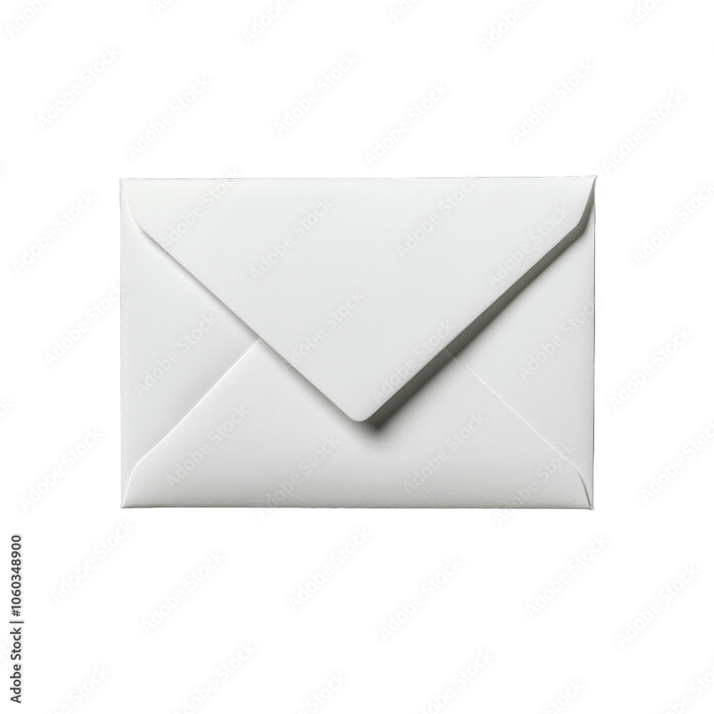 Modern transparent paper envelope with a visible letter peeking out slightly isolated on a transparent background Modern transparent paper envelope with a visible letter peeking out slightly isolated on a transparent background