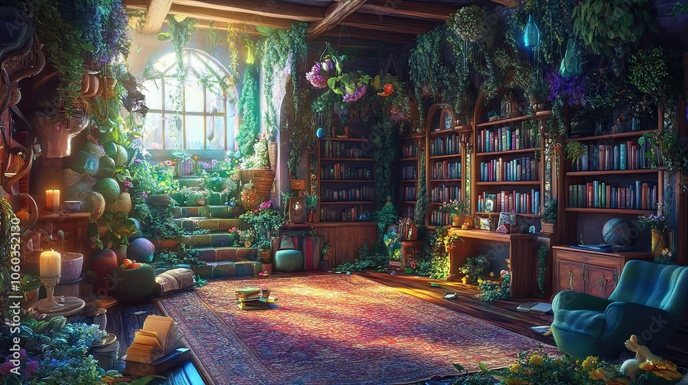Obraz premium lofi magic fantasy world interior
