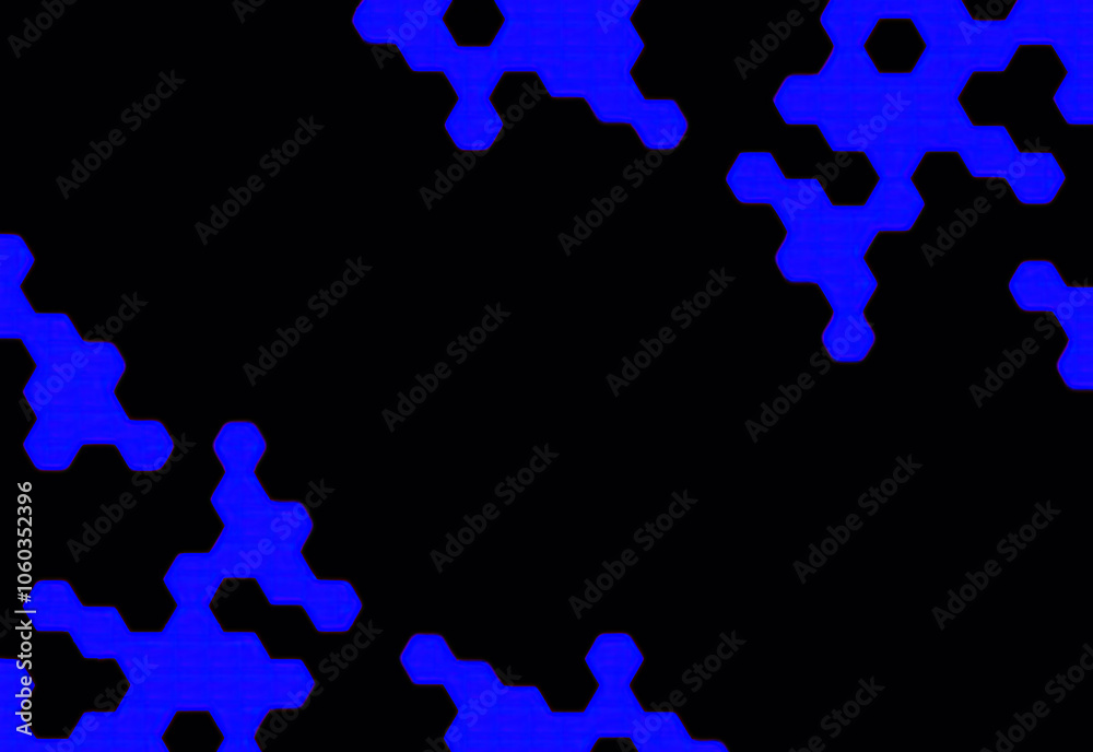 Blue honeycomb on a black background texture Blue honeycomb on a black background texture