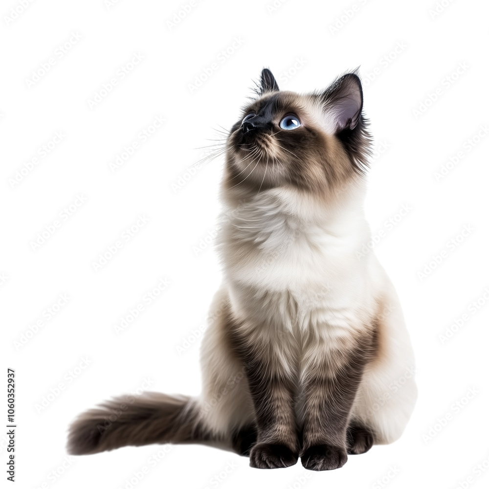 Birman cat sitting isolated on transparent background Birman cat sitting isolated on transparent background