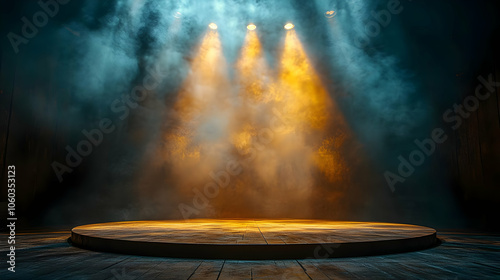 Stage with Lights and Fog -...
