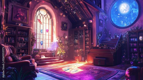 lofi magic fantasy world interior