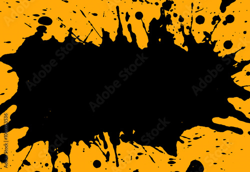 Black brush texture background paint splash