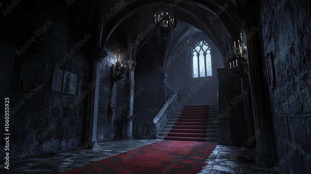 Obraz premium Vampire Castle in a Desolate Land interior