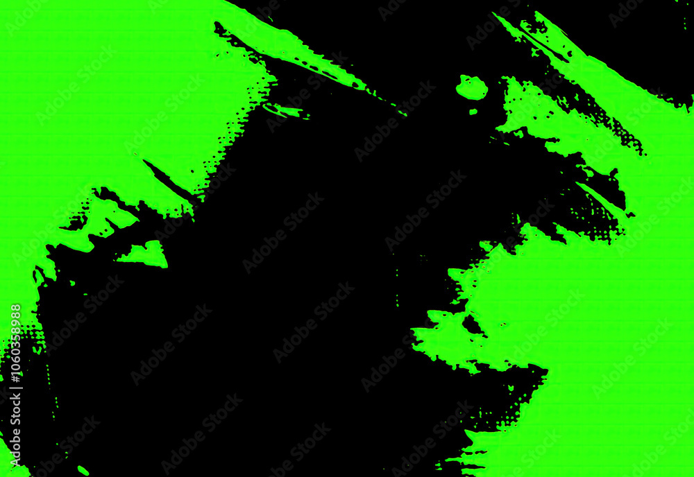 Green paint texture on a black background Green paint texture on a black background