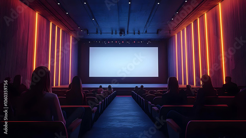 Empty Cinema Screen 3D Illu...