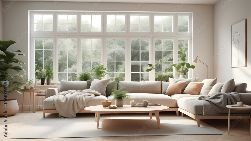 Modern Minimalist Living Space with Large Windows, Natural Light, and Earthy Decor Creating an Inviting Ambiance (11) Modern Minimalist Living Space with Large Windows, Natural Light, and Earthy Decor Creating an Inviting Ambiance (11)
